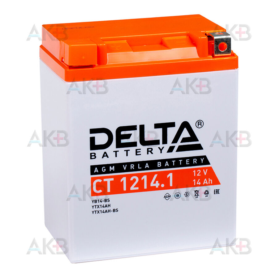 Аккумулятор Delta CT 1214.1, 12V 14Ah, 165А (134x89x164) YB14-BS, YTX14AH, YTX14AH-BS