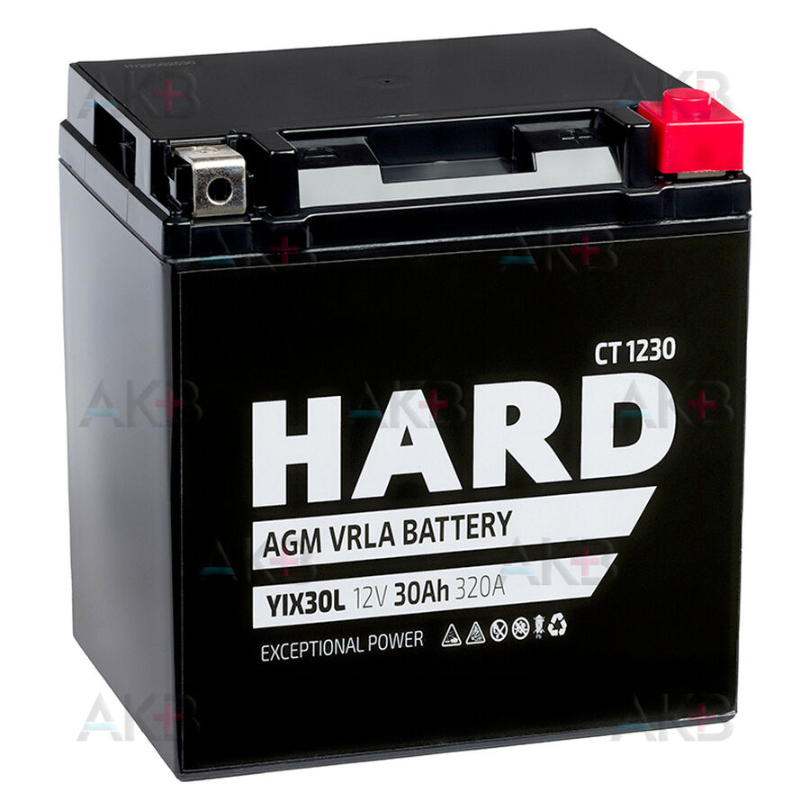 Аккумулятор HARD YIX30L 12V 30Ah 320А (168x126x175) CT 1230 обр. пол.