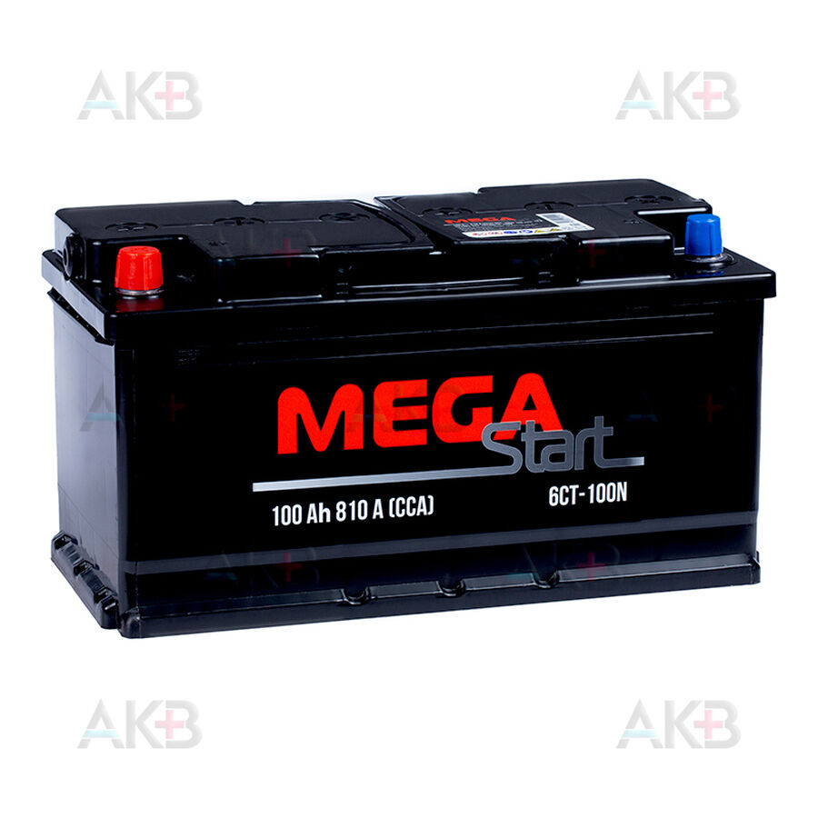 Аккумулятор MEGA START 100 Ач 810A п.п. (353х175х190) 6СТ-100 N