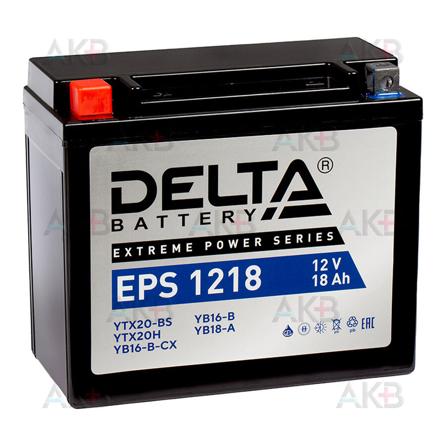 Аккумулятор Delta EPS 1218, 12V 18Ah, 240А (176x87x154) YTX20-BS, YTX20H-BS прямая пол.
