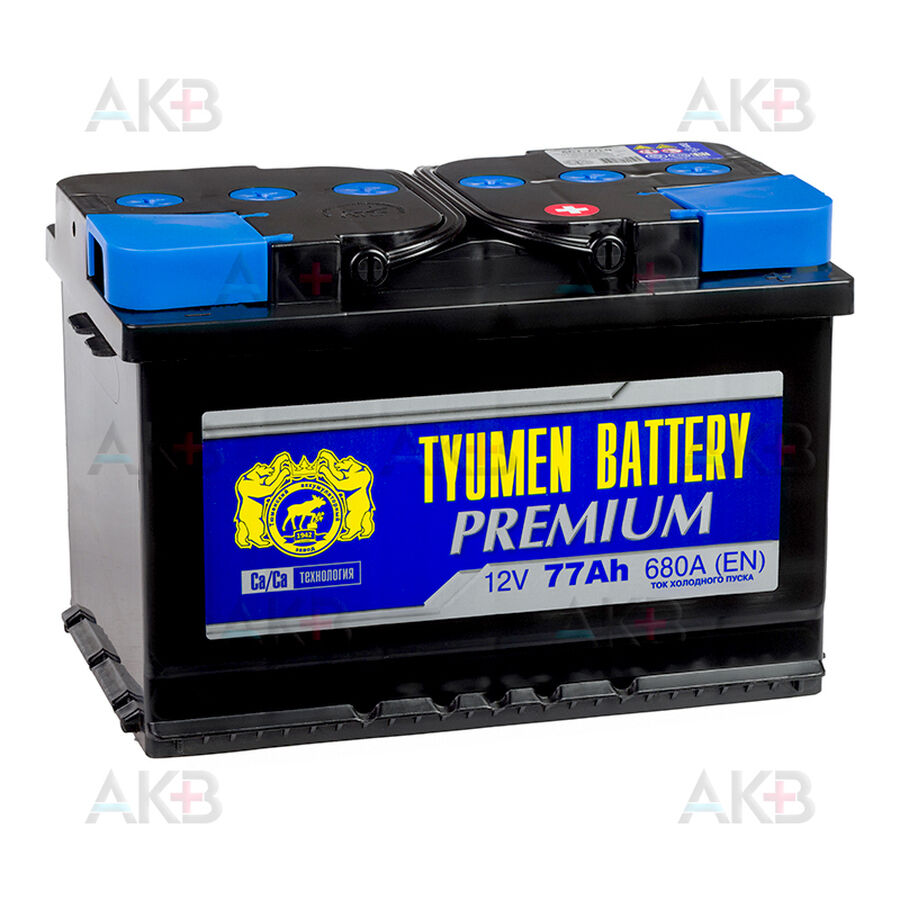 Аккумулятор Tyumen Battery Premium 77 Ач обр. пол. 670A (278x175x190)