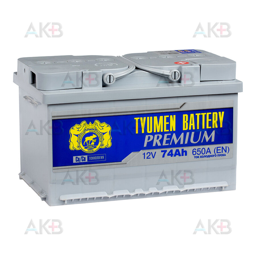 Аккумулятор Tyumen Battery Premium 74 Ач обр. пол. низкий 650A (278x175x175)