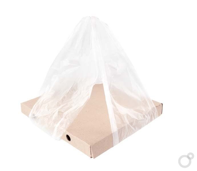 Пакет-майка под коробку для пиццы 30х30см до 38х38см 14 мкм белый ПНД/100шт