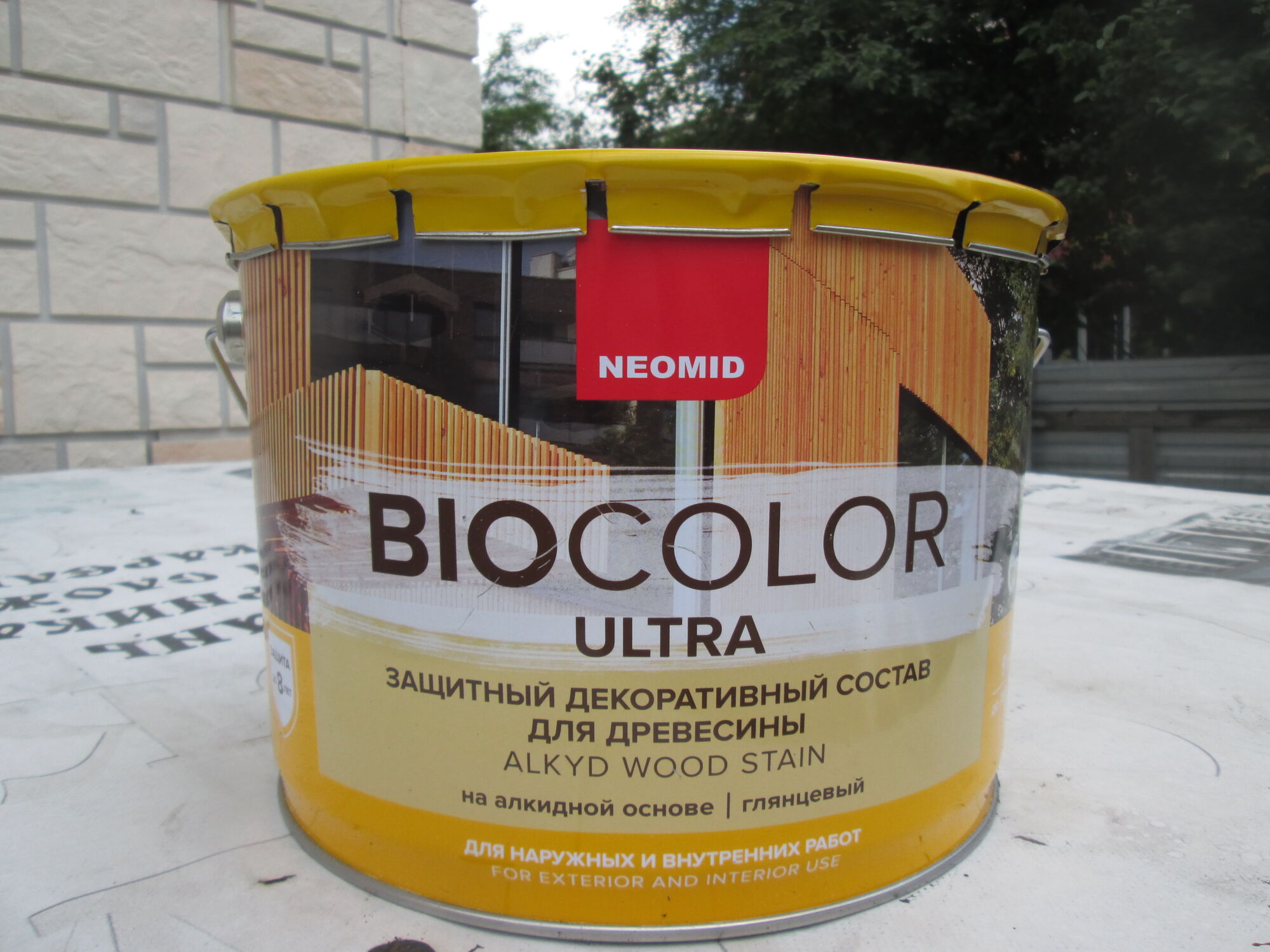 Краска для дерева Неомид Био Колор Ультра (NEOMID Bio Color Ultra) - 9 л.  Купить в Москве