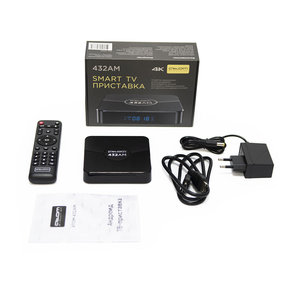 IP TV приставка ATOM-432AM (Amlogic S905W2, ARM Соrtех-А35, Android 11.0, 4Гб, Flash 32Гб, Wi-Fi, 4K) 5