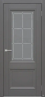 Дверь межкомнатная Орион-2 Винил Шагрень графит, остекленная #1