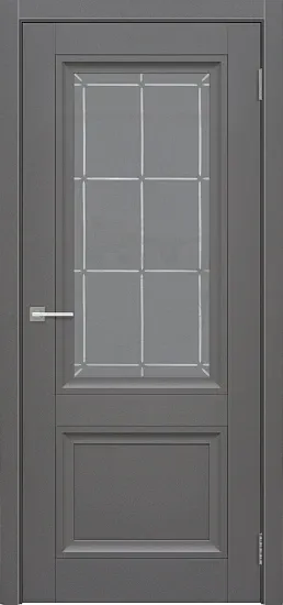 Дверь межкомнатная Орион-2 Винил Шагрень графит, остекленная