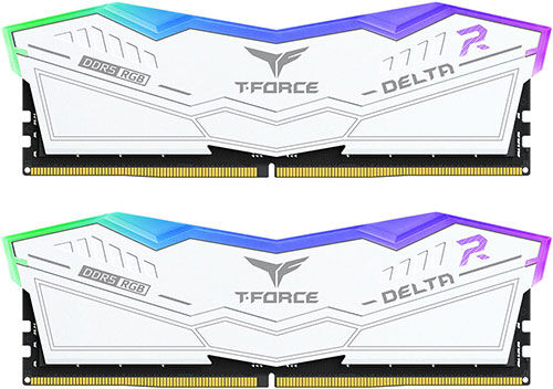 Оперативная память Team Group DDR5 32Gb (2x16Gb) 5600MHz T-Force Delta RGB White (FF4D532G5600HC32DC01)