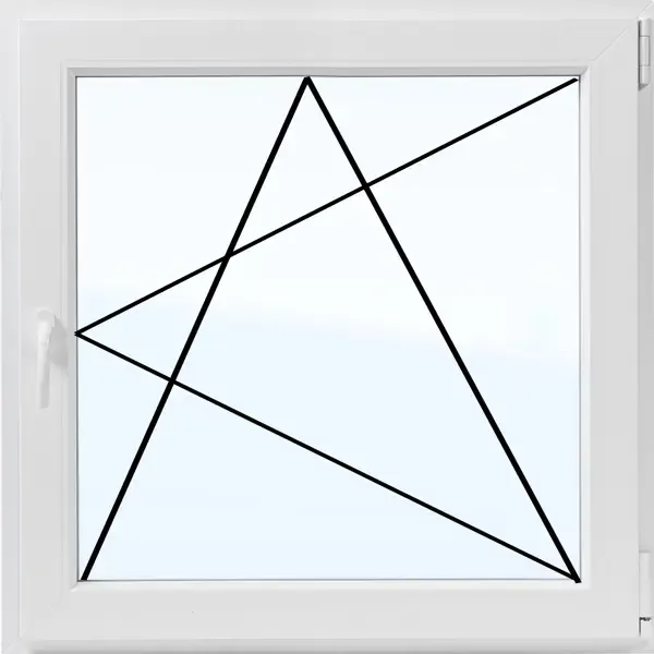 Окно пластиковое ПВХ Rehau одностворчатое 870x900 мм (ВxШ) правое однокамерный стеклопакет белый/белый