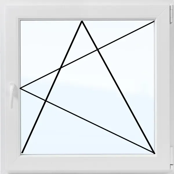 Окно пластиковое ПВХ Rehau одностворчатое 870x900 мм (ВxШ) правое двуxкамерный стеклопакет белый/белый
