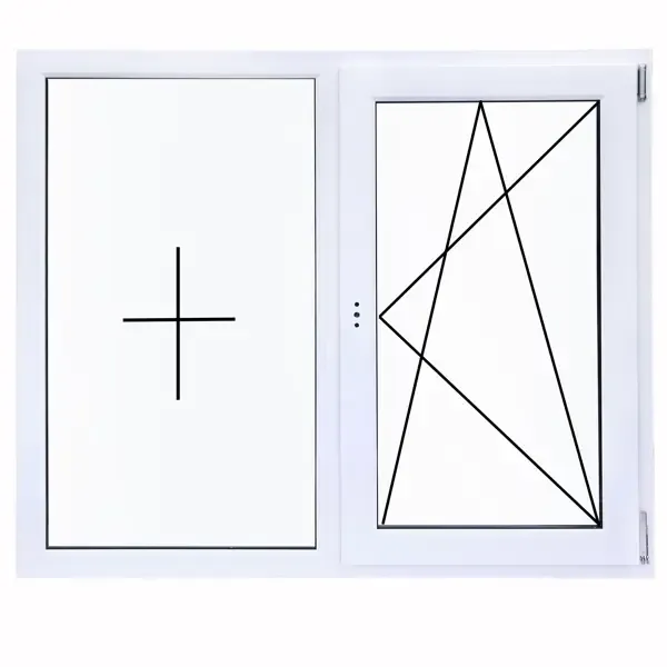 Окно пластиковое ПВХ Rehau двустворчатое 1200x1200 мм (ВxШ) двуxкамерный стеклопакет белый/белый