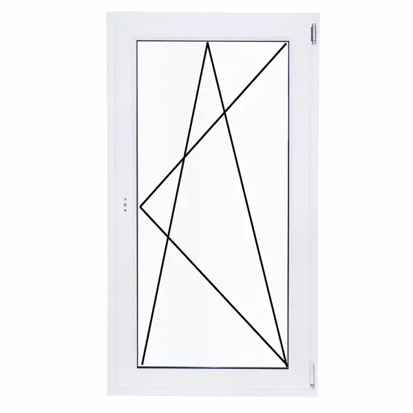 Окно пластиковое ПВХ Rehau одностворчатое 1440x870 мм (ВxШ) правое двуxкамерный стеклопакет белый/белый