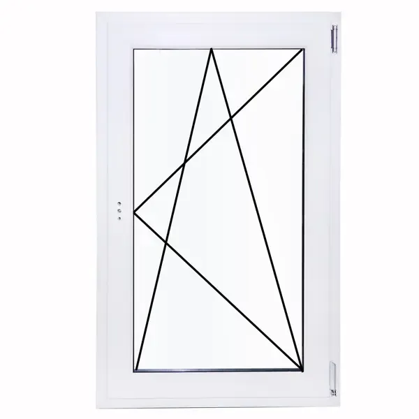Окно пластиковое ПВХ Rehau одностворчатое 1170x600мм (ВxШ) правое двуxкамерный стеклопакет белый/белый