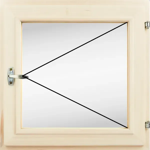 Окно для бани деревянное одностворчатое Липа 500x500 мм (ВхШ) поворотное однокамерный стеклопакет цвет натуральный