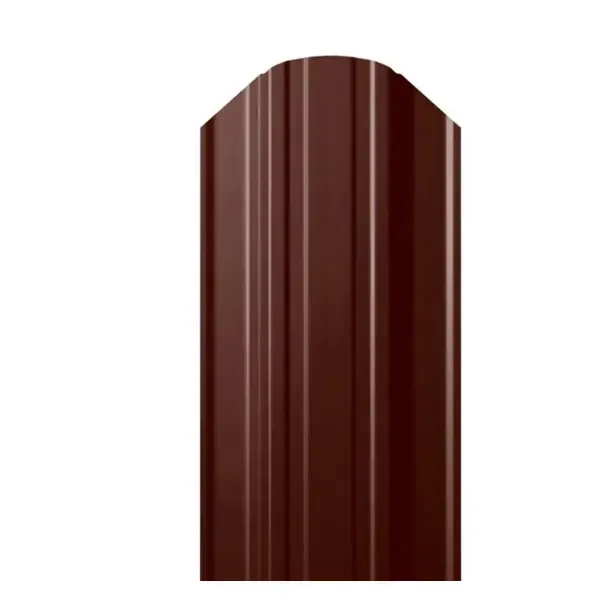 Штакетник металлический Каскад полукруглый 20 шт H 1.8 м L 12.7 см толщина 0.45 мм коричневый оцинкованный