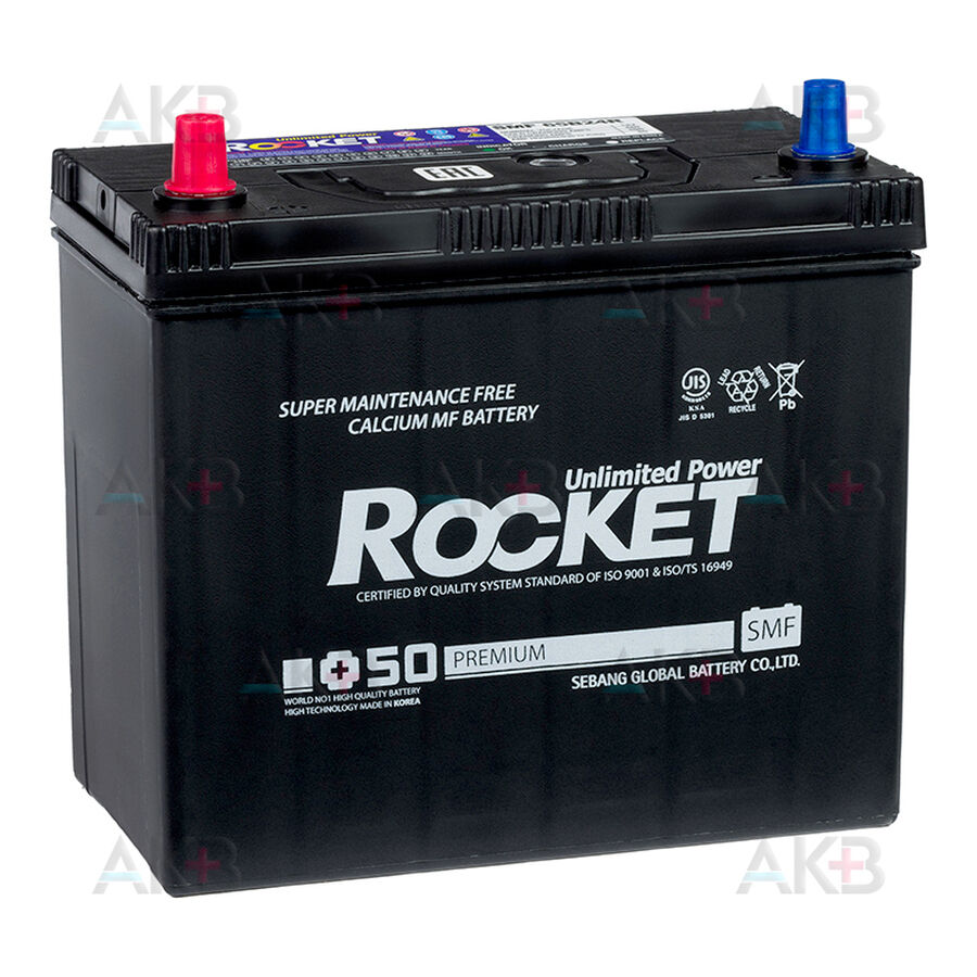 Аккумулятор Rocket 65B24R 50Ah 480A (238x129x225) прям. пол.