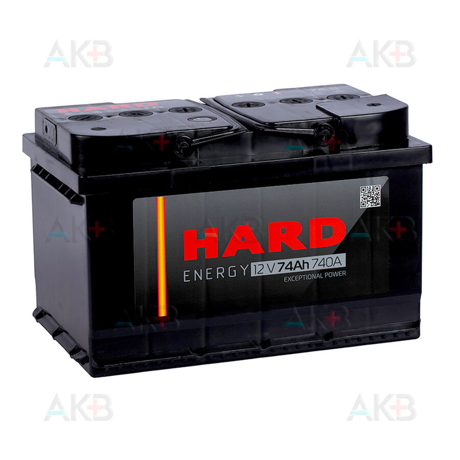 Аккумулятор HARD 74 Ач 740A о.п. низк. (278x175x175) ca/ca silver