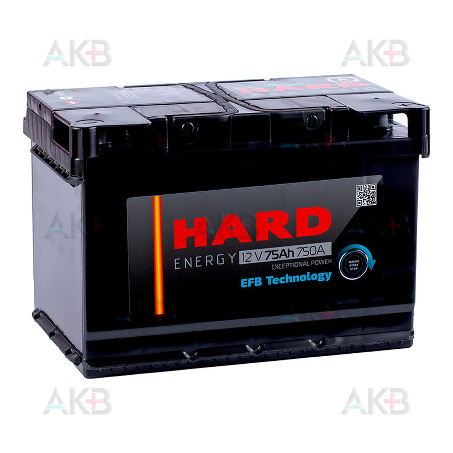 Аккумулятор HARD EFB 75 Ач 750A о.п. (278x175x190)