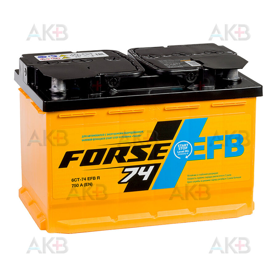 Аккумулятор Forse EFB 74 Ач 710A обр. пол. (278x175x175) Start-Stop 574114051