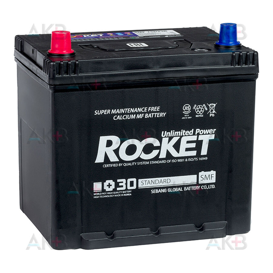Аккумулятор Rocket 75D23R 65Ah 590A (232x175x225) прям. пол.