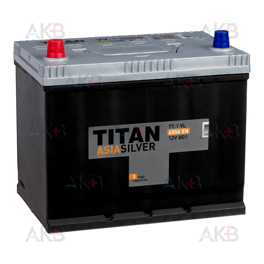 Аккумулятор Titan Asia Silver 77 Ач 650А прям. пол. (258x175x223) 6СТ-77.1 VL B01