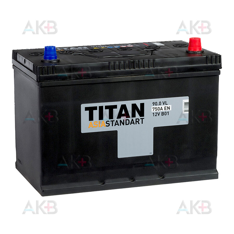 Аккумулятор Titan Asia Standart 90 Ач 750А обр. пол. (304x175x223) 6СТ-90.0 VL B01