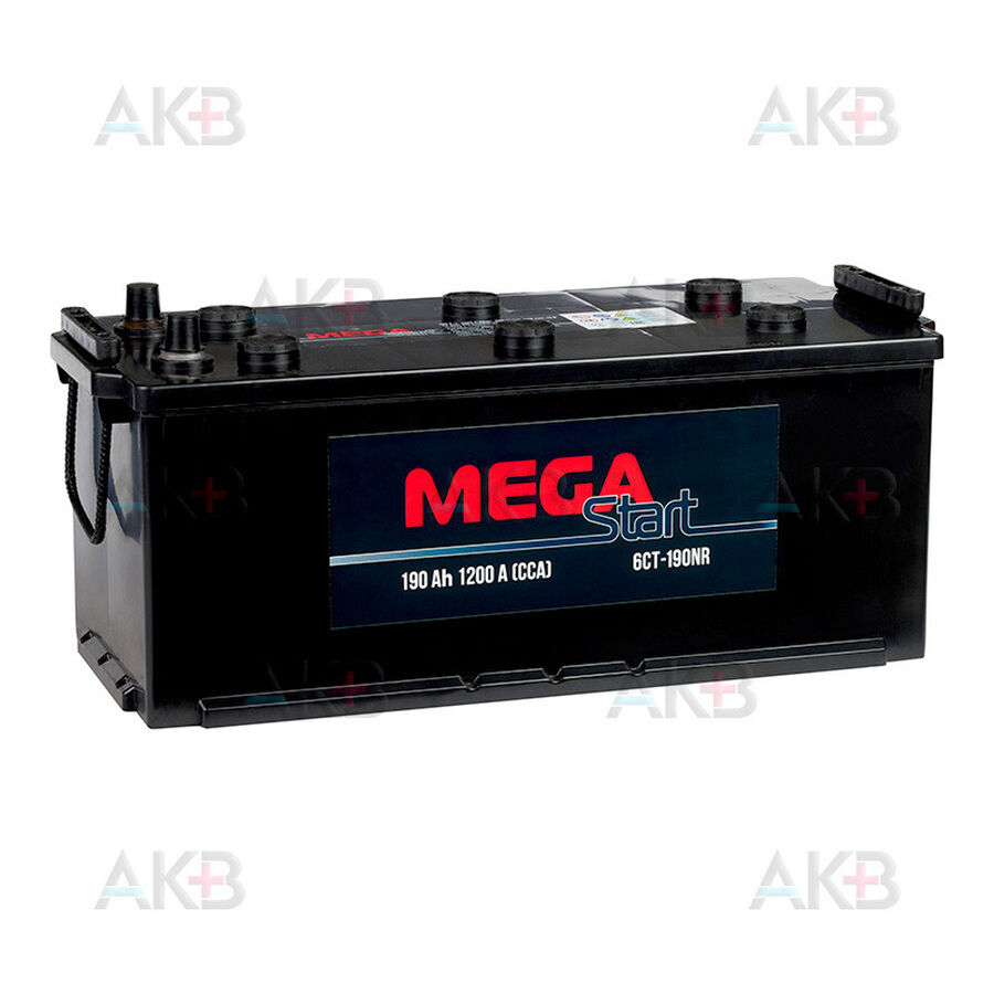 Аккумулятор MEGA START 190 Ач 1200A обратная пол. (513х223х217) 6СТ-190NR