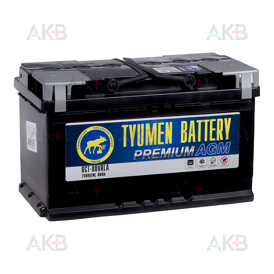 Аккумулятор Tyumen Battery Premium AGM 80Ah обр. пол. 750A (315x175x190) 6СТ-80VRLA