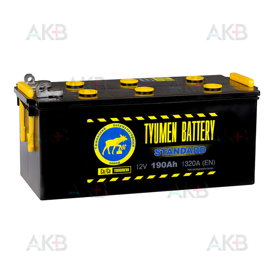 Аккумулятор Tyumen Battery Standard 190 Ач прям. пол., клеммы под болт 1320A (518x228x238)