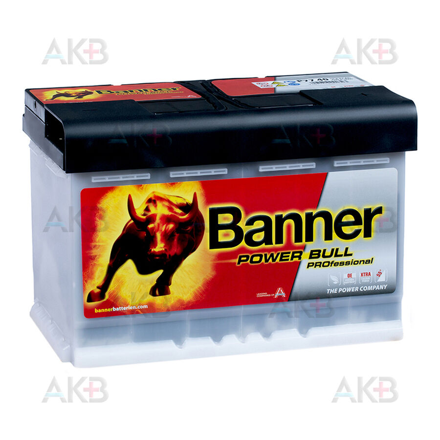 Аккумулятор BANNER Power Bull Pro (77 40) 77R 700A 278x175x190