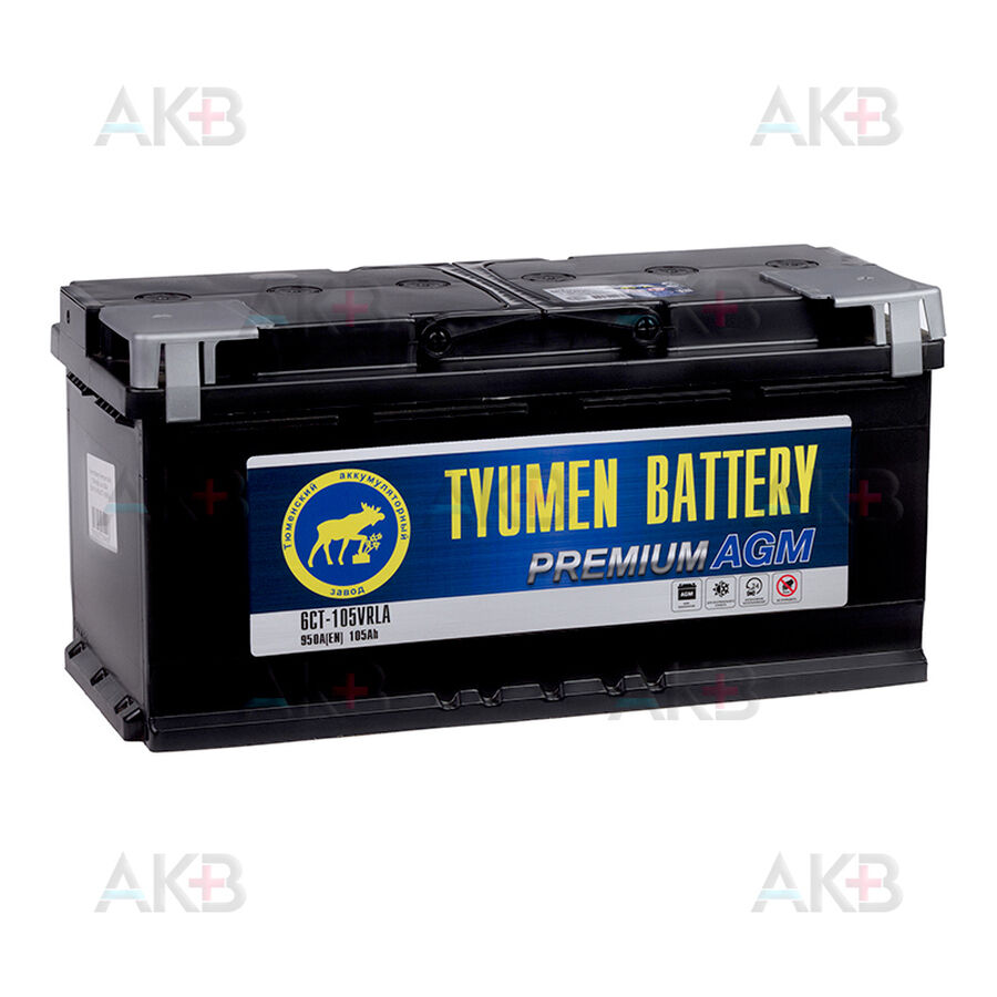Аккумулятор Tyumen Battery Premium AGM 105Ah обр. пол. 950A (393x175x190) 6СТ-105VRLA