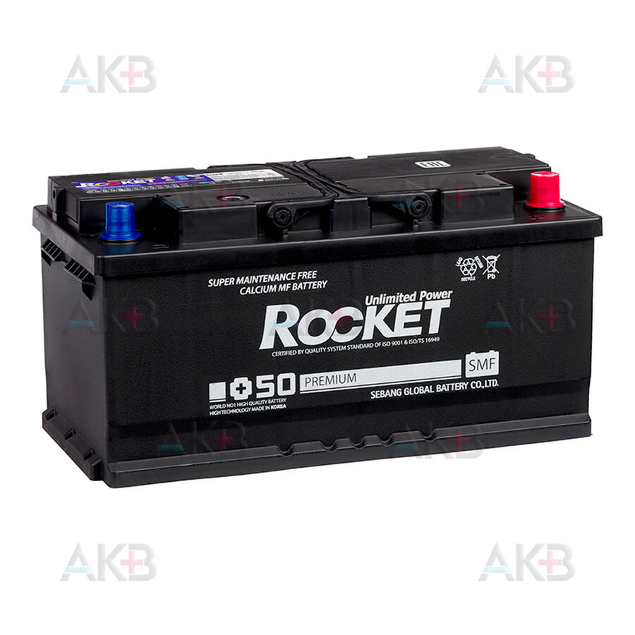 Аккумулятор Rocket 90Ah 850A обр. пол. (353x175x175) SMF 90L-LB5
