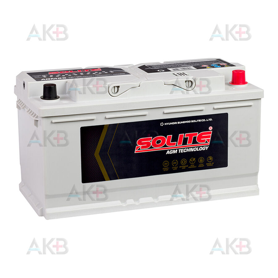 Аккумулятор Solite AGM 95Ah 850A (353x175x190) о/п