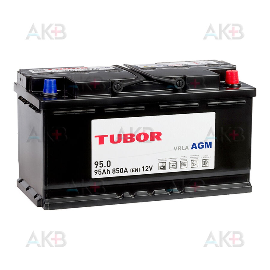Аккумулятор TUBOR AGM 95Ah 850A (353x175x190) 6СТ-95.0 VRLA