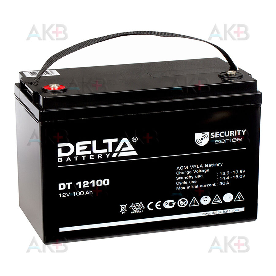 Аккумулятор Delta DT 12100, 12V 100Ah (329x174x215)