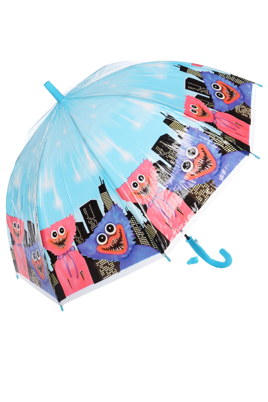 Зонт дет. Panda 204-4 полуавтомат трость (голубой)