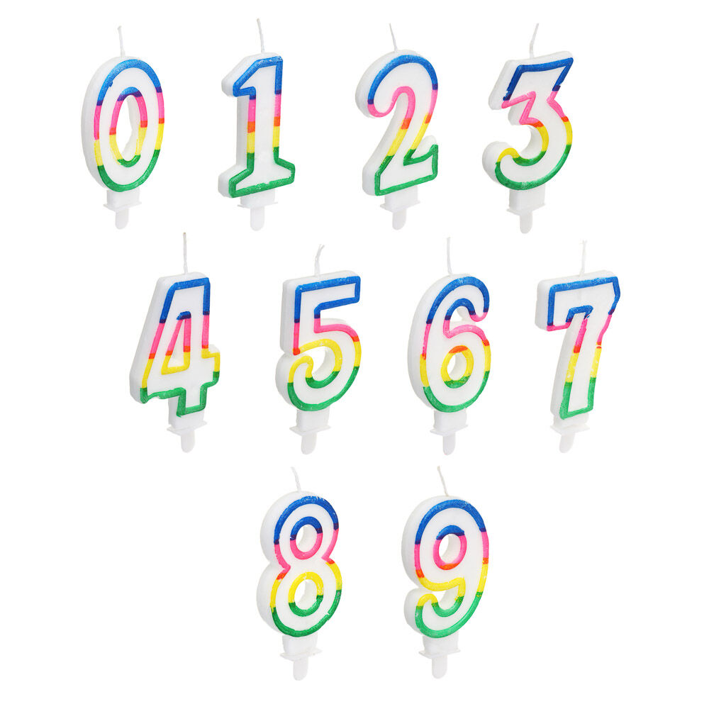 Капитан Весельчак Свеча для торта в форме цифр, парафин (0-9), арт С1