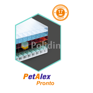 Сотовый поликарбонат 16 мм прозрачный PetAlex Pronto 2