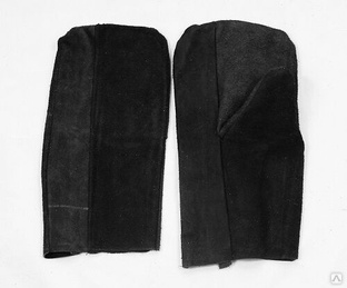 Перчатки Краги спилковые беспалые черные короткие #1