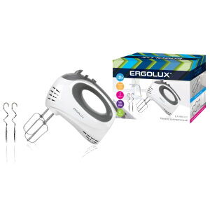 Миксер ручной «Ergolux» ELX-EM02-С31 (320Вт, бело-серый, Пластик)