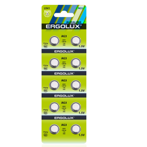 Батарейка «Ergolux» AG- 3 LR41 BL-10 (10*-блистер; 200 комп.)/14314/891513