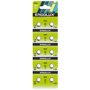 Батарейка «Ergolux» AG- 4 LR66 BL-10 (10*-блистер; 200 комп.)/14315/891520