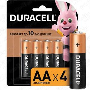 Батарейки Duracell AA 4 шт DURACELL
