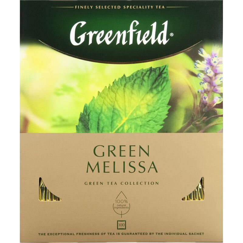 Чай зеленый Greenfield Green Melissa 100 пакетиков