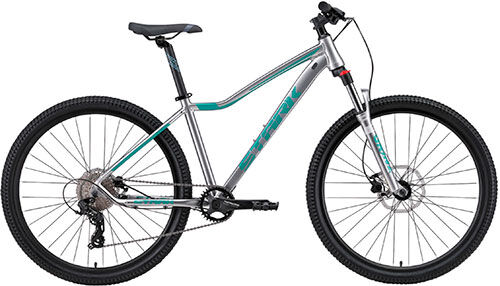 Велосипед женский горный Stark Viva 27.2 HD, рама 16'', серебристый металлик/мятный (HQ-0014221) Viva 27.2 HD рама 16''