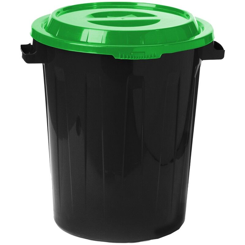 Бак для мусора уличный Idea, с крышкой, 90 л, ярко-зеленый