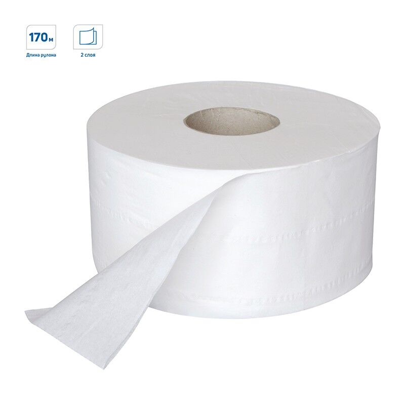 Бумага туалетная OfficeClean Professional (T2), 2-слойная, 170м/рул, белая
