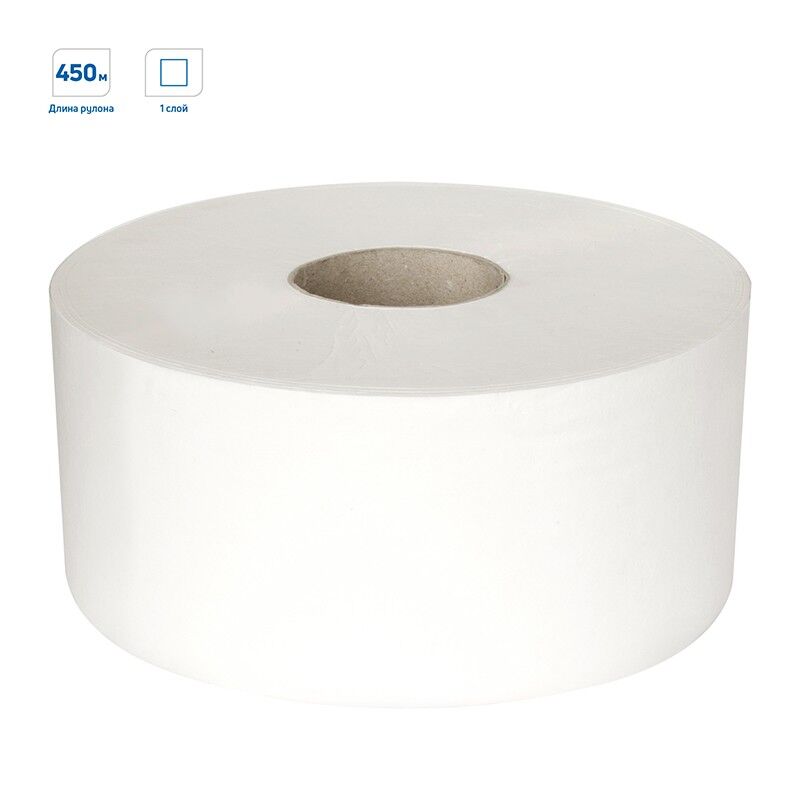 Бумага туалетная OfficeClean Professional (T2), 1-слойная, 450м/рул, белая