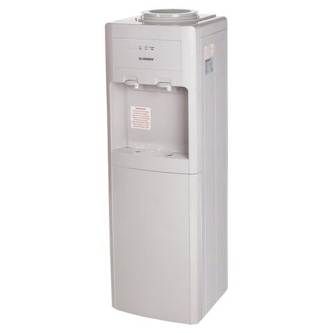 Кулер для воды SONNEN FSE-02, напольный, нагрев/охлаждение электронное, шкаф, 2 крана, бежевый, 453977