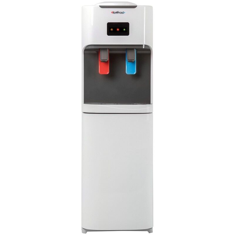 Кулер для воды напольный HotFrost V115B, нагрев/охлаждение компрессорное, с холодильным шкафом, белый